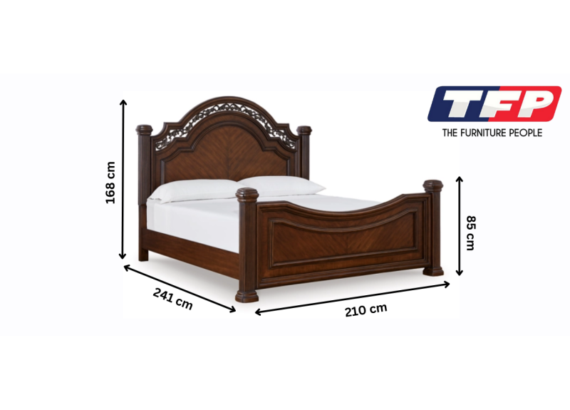 Brown Wooden Traditional King Poster Bed - Lavinson